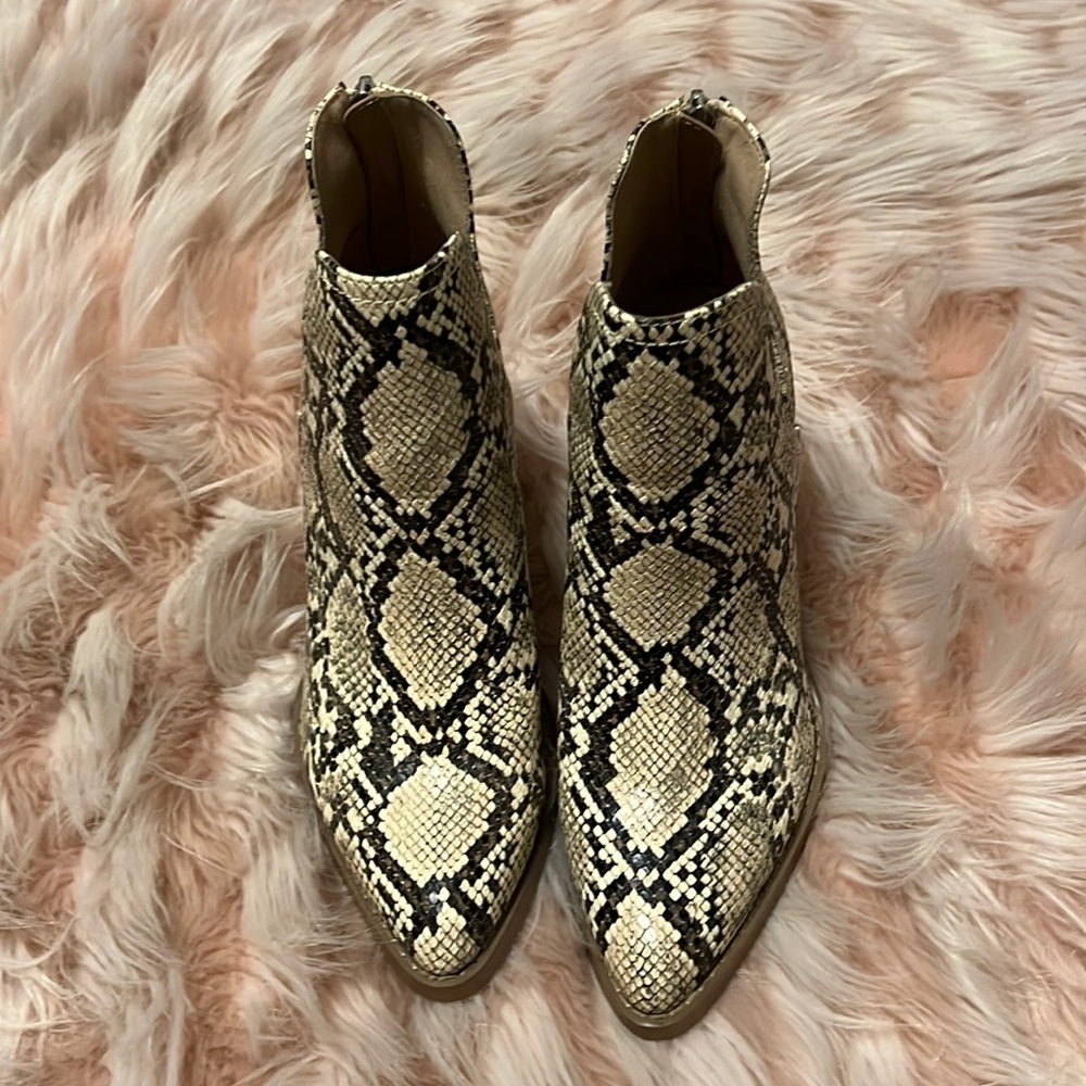 Abound booties. Faux snake skin. Size 9.